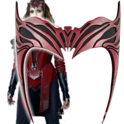 Superheltinde Scarlet Witch Cosplay Hovedbeklædning Wanda Kostume Maske Rød Kunstlæder Tilbehør Superhelt Hovedbeklædning Kvinder Cos