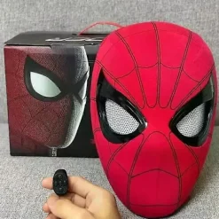 SWMarvel Mascara Miles Spiderman Hovedbeklædning Cosplay Bevægelige Øjne Elektronisk Maske Spiderman 1:1 Fjernbetjening Legetøj Til Voksne{azc} Electric version B | Fyndiq