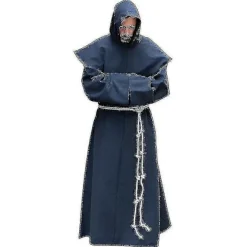 S-5xl Renæssance Munk Præst Habit Skapular Broder Kostume Religiøs Helgen Kjole Kåbe Mænd Præst Hætte Kappe Halloween Outfit TA Black M