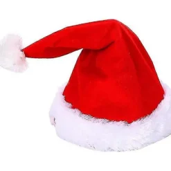 Syngende og dansende elektrisk julemandshat kompatibel med voksne og børn, syngende og rystende elektrisk julehat, rød hvid hat kompatibel med julefrokost | Fyndiq