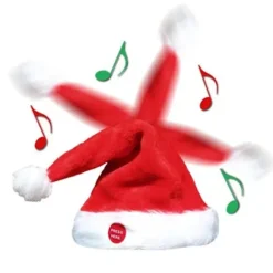 Syngende og dansende julemandshat Nyhed Hat Musikalsk bevægelig sjov gave JUL, 100% ny