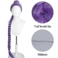 Syntetisk Cosplay Paryk til Piger Perfekt til Kostumefester og Rollespilsarrangementer color:Black purple Zoey