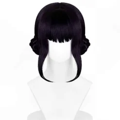 Syntetisk Cosplay Paryk til Piger Perfekt til Kostumefester og Events (LGL) Black purple Zoey