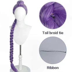 Syntetisk Cosplay Paryk til Piger Perfekt til Kostumefester og Events (LGL) Black purple Zoey