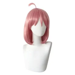 Syntetisk kort glat hår Anime Cosplay paryk lyserød netkappe til piger 0-3 år