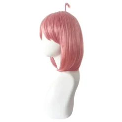 Syntetisk kort glat hår Anime Cosplay paryk lyserød netkappe til piger 0-3 år