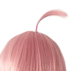 Syntetisk kort glat hår Anime Cosplay paryk lyserød netkappe til piger 0-3 år