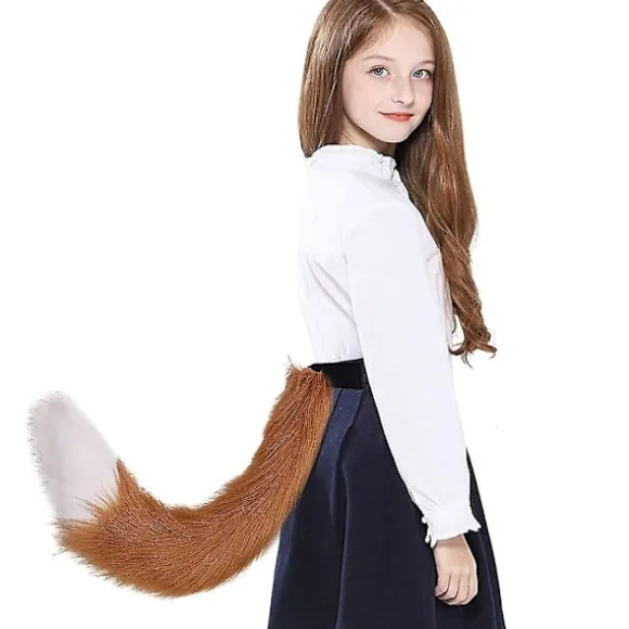 sysy Wolf Fox Dyreører Hale Sæt Ulv Ører Hale Kostume Ræv Ører Hårklemme Hale Sæt Jul Deko