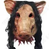 TD® SAW-inspireret dekorativ grismaske lavet af høj kvalitet latex til cosplay-kostume eller Halloween-maskerade