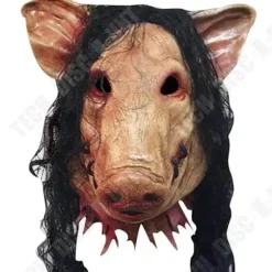 TD® SAW-inspireret dekorativ grismaske lavet af høj kvalitet latex til cosplay-kostume eller Halloween-maskerade