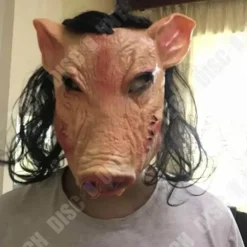 TD® SAW-inspireret dekorativ grismaske lavet af høj kvalitet latex til cosplay-kostume eller Halloween-maskerade