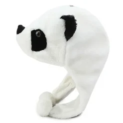 Tegneserie Plys Panda Dyr Hue med Pom Pom Lange Stropper Termisk Varm Sjovt Udstoppede Legetøj Øreklap Hue Festrekvisitter