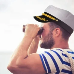 TG Voksen Sømandskasket Justerbar Kaptajnshat Cosplay Sømandsskib Bådkaptajnshat til Sømandsmaritim Admiral
