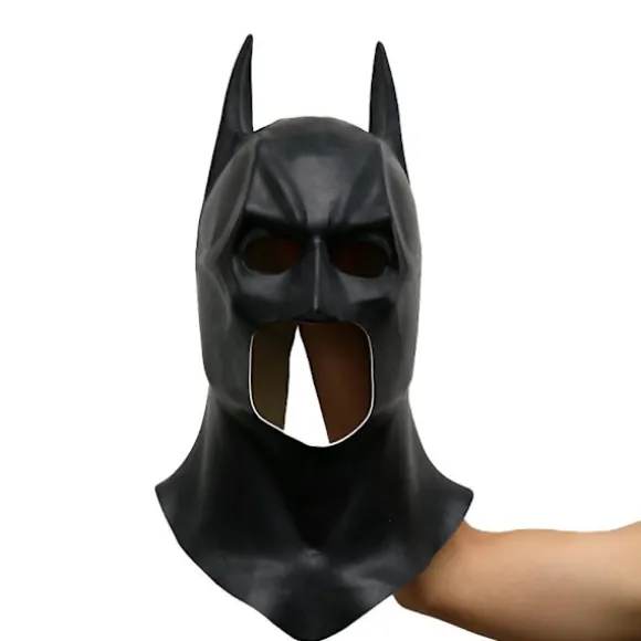 The Dark Knight Rises Sort Batman Maske Festmaske Halloween Latex Påske Hovedbeklædning