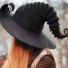 til Creative Large Ruched Halloween Witch Hat Vinklet Witch Hat Cosplay Party Pro
