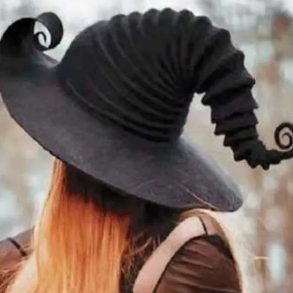 til Creative Large Ruched Halloween Witch Hat Vinklet Witch Hat Cosplay Party Pro
