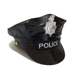 Til Politibetjent Hat Kostume Uniform Hat til cosplay fest Black