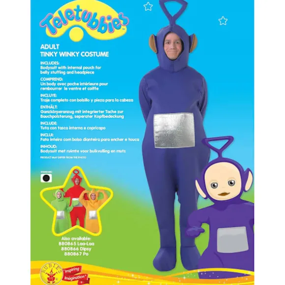 Tinky Winky Teletubbies Voksen Fæstekostume Lilla purple 180 cm