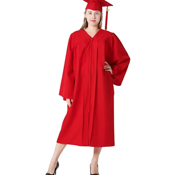 Toga Universitetsdiplom og Gradueringshue til Voksne 2023 High School Graduation Suit Rød L til Mænd og Kvinder