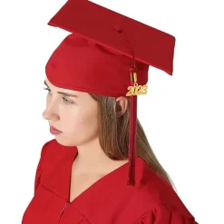 Toga Universitetsdiplom og Gradueringshue til Voksne 2023 High School Graduation Suit Rød L til Mænd og Kvinder