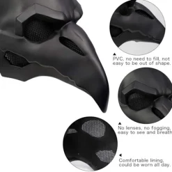 Trendy Pestlæge Maske Steampunk Lang Næb Fugl Maske Pestlæge Kostume Tilbehør