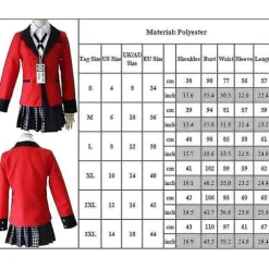 Tvangsmæssig Spiller Kakegurui Kostume Sæt Jabami Yumeko Outfits Sæt L