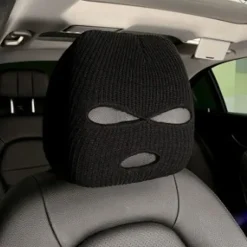 Tyverisikring Bil Nakkestøttebetræk Balaclava Design Ferie Biltilbehør White 2pcs