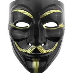Udekit Hacker Anonym Mask Gold V f?r Vendetta Mask f?r børn Kvinder Mænd Halloween Fest Kostume Cosplay Guld