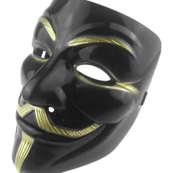 Udekit Hacker Anonym Mask Gold V f?r Vendetta Mask f?r børn Kvinder Mænd Halloween Fest Kostume Cosplay Guld