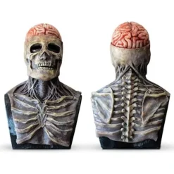 Uhæggelig Halloween Maske - Hjerne Skelet Kranie Maske - Latex Helhoved Maske - 3D Biokemisk Halloween Cosplay Maske