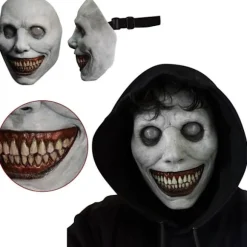 Uhæggelig Halloween-maske til voksne - Smilende dæmoner, rædselsmasker cosplay uhyggelige Halloween-kostumerekvisitter til Halloween-fest karneval cosplay (1 stk.)-FS- | Fyndiq