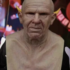 Uhæggelig Ældre Mand Rynke Maske Hovedbeklædning Halloween Fest Karneval Cosplay Horror Rekvisitter Bald Man