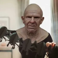 Uhæggelig Ældre Mand Rynke Maske Hovedbeklædning Halloween Fest Karneval Cosplay Horror Rekvisitter Bald Man