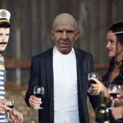 Uhæggelig Ældre Mand Rynke Maske Hovedbeklædning Halloween Fest Karneval Cosplay Horror Rekvisitter Bald Man