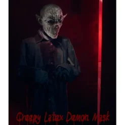 Uhyggelig halloween maske, djævlemaske, alien blodig monstermaske, uhyggelig horror maske