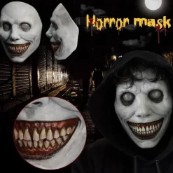 Uhyggelig Halloween-maske til voksne - Smilende dæmoner, gysermasker Cosplay uhyggelige Halloween-kostume rekvisitter til Halloween-fest karneval Cosplay (1 stk.) | Fyndiq