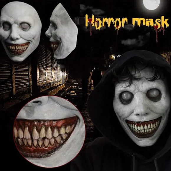 Uhyggelig Halloween-maske til voksne - Smilende dæmoner, gysermasker Cosplay uhyggelige Halloween-kostume rekvisitter til Halloween-fest karneval Cosplay (1 stk.) | Fyndiq