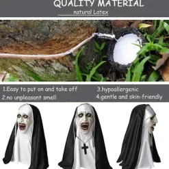 Uhyggelig Halloweenmaske, Skræmmende Masker, Skræmmende Halloweenmaske med Vedhæng, Perfekt til Maskeradefester