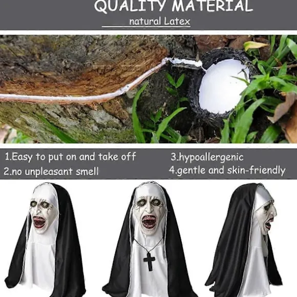 Uhyggelig Halloweenmaske, Skræmmende Masker, Skræmmende Halloweenmaske med Vedhæng, Perfekt til Maskeradefester