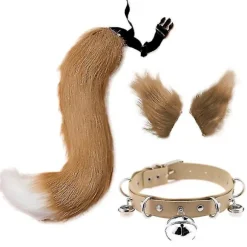 Ulve Ræv Hale Cosplay Kostume, Kunstig Pels Hårklemme Hovedbeklædning Til Halloween Coffee