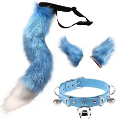 Ulve Ræv Hale Cosplay Kostume, Kunstig Pels Hårklemme Hovedbeklædning Til Halloween Purple Expedited