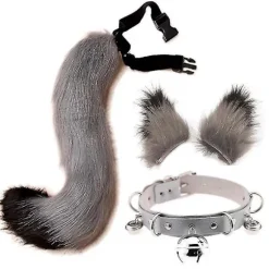Ulve Ræv Hale Cosplay Kostume, Kunstig Pels Hårklemme Hovedbeklædning Til Halloween Purple Expedited