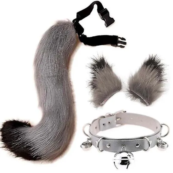Ulve Ræv Hale Cosplay Kostume, Kunstig Pels Hårklemme Hovedbeklædning Til Halloween Purple Expedited