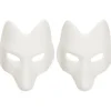 Ulvehoved Maske Dyremasker 2 stk. Rævemaske, Halloween Hvid Rævemaske AA