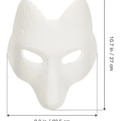 Ulvehoved Maske Dyremasker 2 stk. Rævemaske, Halloween Hvid Rævemaske AA