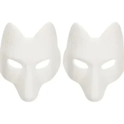 Ulvemaske Dyremasker 2st Rævemaske, Halloween Hvid Rævemaske A A