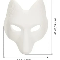Ulvemaske Dyremasker 2st Rævemaske, Halloween Hvid Rævemaske A A