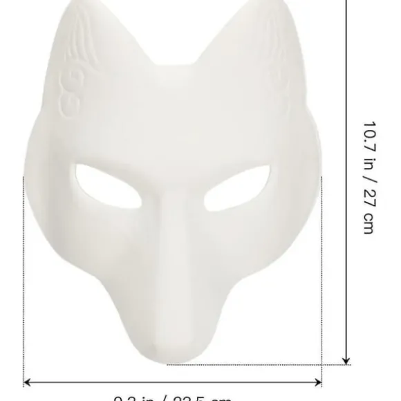 Ulvemaske Dyremasker 2st Rævemaske, Halloween Hvid Rævemaske A A