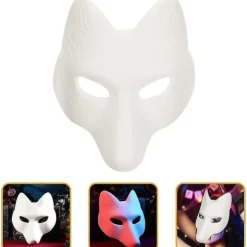 Ulvemaske Dyremasker 2st Rævemaske, Halloween Hvid Rævemaske A A