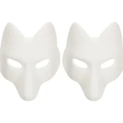 Ulvemaske Dyremasker 2st Rævemaske, Halloween Hvid Rævemaske A A
